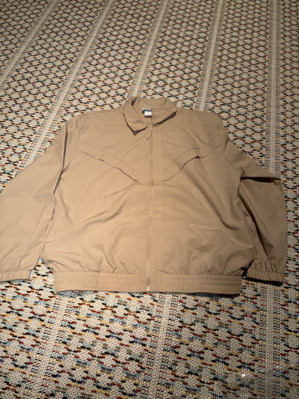 Vintage Teddi Beige Zip-Front Windbreaker Jacket